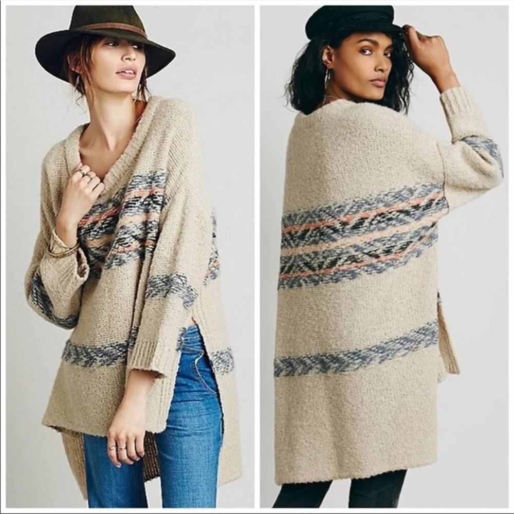 Free People Fair isle alpaca pullover tunic sweater XS/S